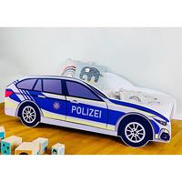 Kids Collective Autobett »Kinderbett Polizei in 70x140 cm 80x160 cm«, mit Lattenrost und Rausfallschutz, optional mit Matratze, 160x80