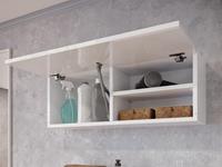 Mobistoxx Horizontale wandkast OLAF 1 deur 80 cm wit/hoogglans wit