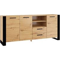 BIM FURNITURE Kommode NUKA D 197 cm, artisan eiche / schwarz