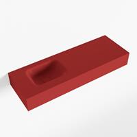 Mondiaz LEX Opbouwwastafel 90x30x12cm 0 kraangaten wasbak links Solid Surface mat F52117Fire