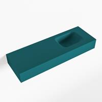 Mondiaz LEX Opbouwwastafel 90x30x12cm 0 kraangaten wasbak rechts Solid Surface mat F52118Smag
