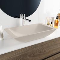 Mondiaz Topi waskom 59.5x34.5x10cm rechthoek opbouw Solid Surface Linen/Linen M80180LinenLinen