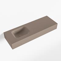 Mondiaz LEX Opbouwwastafel 90x30x12cm 0 kraangaten wasbak links Solid Surface Smoke mat F52117Smoke