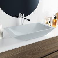 Mondiaz Topi waskom 59.5x34.5x10cm rechthoek opbouw Solid Surface Clay/Clay M80180ClayClay