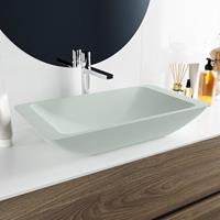 Mondiaz Topi waskom 59.5x34.5x10cm rechthoek opbouw Solid Surface Greey/Greey M80180GreeyGreey