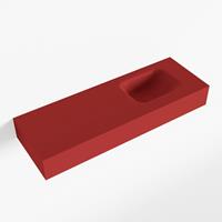 Mondiaz LEX Opbouwwastafel 90x30x12cm 0 kraangaten wasbak rechts Solid Surface mat F52118Fire