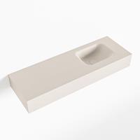 Mondiaz LEX Opbouwwastafel 90x30x12cm 0 kraangaten wasbak rechts Solid Surface Linen mat F52118Linen