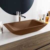 Mondiaz Topi waskom 59.5x34.5x10cm rechthoek opbouw Solid Surface Rust/Rust M80180RustRust