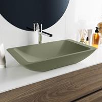 Mondiaz Topi waskom 59.5x34.5x10cm rechthoek opbouw Solid Surface Army/Army M80180ArmyArmy
