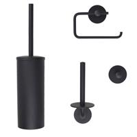 Nemo Spring Nero toiletaccessoireset toiletborstelset toiletrolhouder reserverolhouder enkele haak mat zwart AQ4P301Z