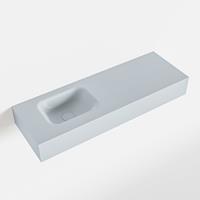 Mondiaz LEX Opbouwwastafel 90x30x12cm 0 kraangaten wasbak links Solid Surface Clay mat F52117Clay