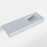 Mondiaz LEX Opbouwwastafel 90x30x12cm 0 kraangaten wasbak rechts Solid Surface Clay mat F52118Clay