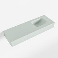 Mondiaz LEX Opbouwwastafel 90x30x12cm 0 kraangaten wasbak rechts Solid Surface Greey mat F52118Greey