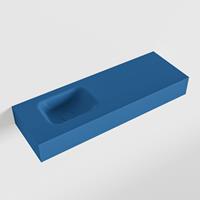 Mondiaz LEX Opbouwwastafel 90x30x12cm 0 kraangaten wasbak links Solid Surface mat F52117Jeans