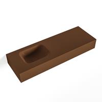 Mondiaz LEX Opbouwwastafel 90x30x12cm 0 kraangaten wasbak links Solid Surface mat F52117Rust