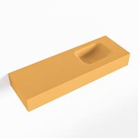 Mondiaz LEX Opbouwwastafel 90x30x12cm 0 kraangaten wasbak rechts Solid Surface mat F52118Ocher