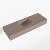 Mondiaz LEX Opbouwwastafel 90x30x12cm 0 kraangaten wasbak midden Solid Surface Smoke mat F52116Smoke