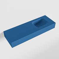 Mondiaz LEX Opbouwwastafel 90x30x12cm 0 kraangaten wasbak rechts Solid Surface mat F52118Jeans