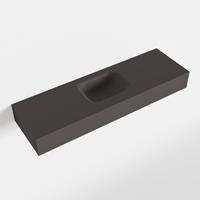 Mondiaz LEX Opbouwwastafel 100x30x12cm 0 kraangaten wasbak midden Solid Surface Dark grey mat F52119Dark_grey