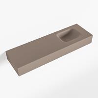 Mondiaz LEX Opbouwwastafel 100x30x12cm 0 kraangaten wasbak rechts Solid Surface Smoke mat F52121Smoke