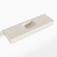 Mondiaz LEX Opbouwwastafel 100x30x12cm 0 kraangaten wasbak midden Solid Surface Linen mat F52119Linen