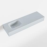 Mondiaz LEX Opbouwwastafel 100x30x12cm 0 kraangaten wasbak links Solid Surface Clay mat F52120Clay