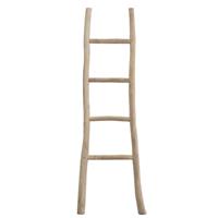 Decoratieve ladder Roel - teakkleur - 160x55x5 cm