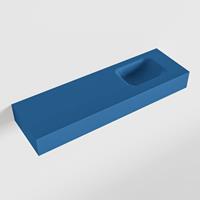 Mondiaz LEX Opbouwwastafel 100x30x12cm 0 kraangaten wasbak rechts Solid Surface mat F52121Jeans