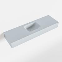 Mondiaz LEX Opbouwwastafel 100x30x12cm 0 kraangaten wasbak midden Solid Surface Clay mat F52119Clay