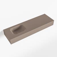 Mondiaz LEX Opbouwwastafel 100x30x12cm 0 kraangaten wasbak links Solid Surface Smoke mat F52120Smoke