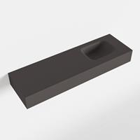 Mondiaz LEX Opbouwwastafel 100x30x12cm 0 kraangaten wasbak rechts Solid Surface Dark grey mat F52121Dark_grey