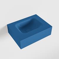 Mondiaz LEX Opbouwwastafel 40x30x12cm 0 kraangaten wasbak midden Solid Surface mat F52101Jeans
