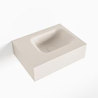 Mondiaz LEX Opbouwwastafel 40x30x12cm 0 kraangaten wasbak rechts Solid Surface Linen mat F52103Linen