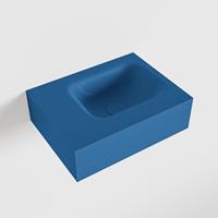 Mondiaz LEX Opbouwwastafel 40x30x12cm 0 kraangaten wasbak rechts Solid Surface mat F52103Jeans
