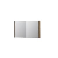 INK SPK1 Spiegelkast - 100x14x60cm - 2 deuren - dubbelzijdige Spiegel - schakelaar en stopcontact - MFC Naturel eiken 1110660