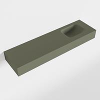 Mondiaz LEX Opbouwwastafel 110x30x12cm 0 kraangaten wasbak rechts Solid Surface Army mat F52124Army