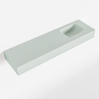 Mondiaz LEX Opbouwwastafel 110x30x12cm 0 kraangaten wasbak rechts Solid Surface Greey mat F52124Greey