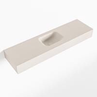 Mondiaz LEX Opbouwwastafel 110x30x12cm 0 kraangaten wasbak midden Solid Surface Linen mat F52122Linen