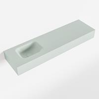 Mondiaz LEX Opbouwwastafel 110x30x12cm 0 kraangaten wasbak links Solid Surface Greey mat F52123Greey