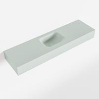 Mondiaz LEX Opbouwwastafel 110x30x12cm 0 kraangaten wasbak midden Solid Surface Greey mat F52122Greey