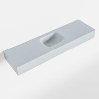 Mondiaz LEX Opbouwwastafel 110x30x12cm 0 kraangaten wasbak midden Solid Surface Clay mat F52122Clay