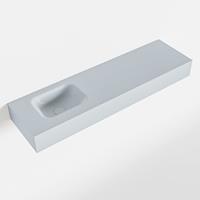 Mondiaz LEX Opbouwwastafel 110x30x12cm 0 kraangaten wasbak links Solid Surface Clay mat F52123Clay