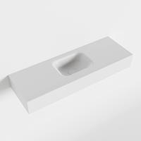 Mondiaz LEX Opbouwwastafel 90x30x12cm 0 kraangaten wasbak midden Solid Surface Talc mat F52116Talc