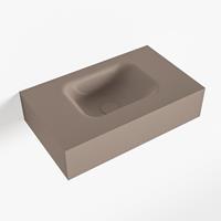 Mondiaz LEX Opbouwwastafel 50x30x12cm 0 kraangaten wasbak midden Solid Surface Smoke mat F52104Smoke