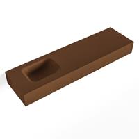 Mondiaz LEX Opbouwwastafel 110x30x12cm 0 kraangaten wasbak links Solid Surface mat F52123Rust