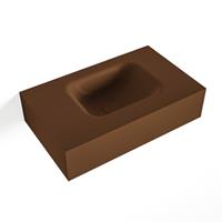 Mondiaz LEX Opbouwwastafel 50x30x12cm 0 kraangaten wasbak rechts Solid Surface mat F52106Rust