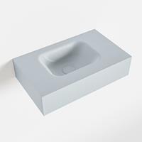Mondiaz LEX Opbouwwastafel 50x30x12cm 0 kraangaten wasbak links Solid Surface Clay mat F52105Clay