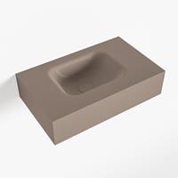 Mondiaz LEX Opbouwwastafel 50x30x12cm 0 kraangaten wasbak links Solid Surface Smoke mat F52105Smoke
