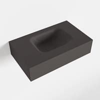 Mondiaz LEX Opbouwwastafel 50x30x12cm 0 kraangaten wasbak rechts Solid Surface Dark grey mat F52106Dark_grey