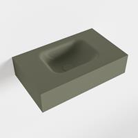 Mondiaz LEX Opbouwwastafel 50x30x12cm 0 kraangaten wasbak midden Solid Surface Army mat F52104Army